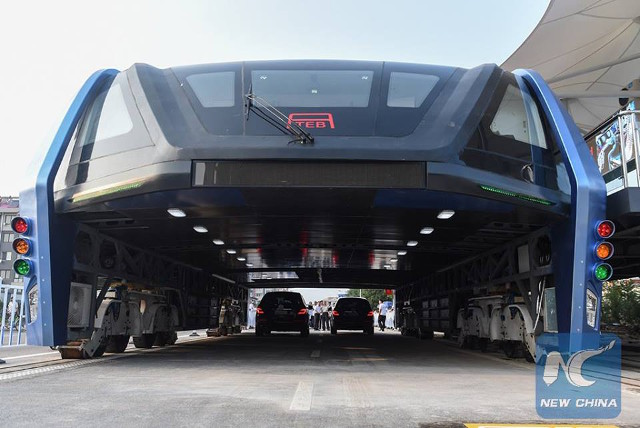 Elevated Bus Inauguration In China